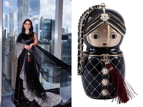 isha ambani chanel bag|ISHA AMBANI'S UNIQUE DOLL BAG AT MET GALA .